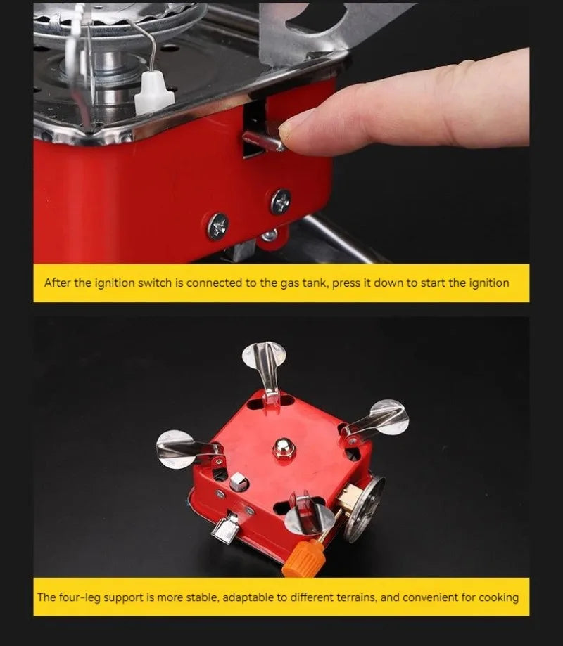 Ao ar livre mini quadrado portátil dobrável fogão a gás ultra-leve acampamento cassete fogão viagem caminhadas equipamentos