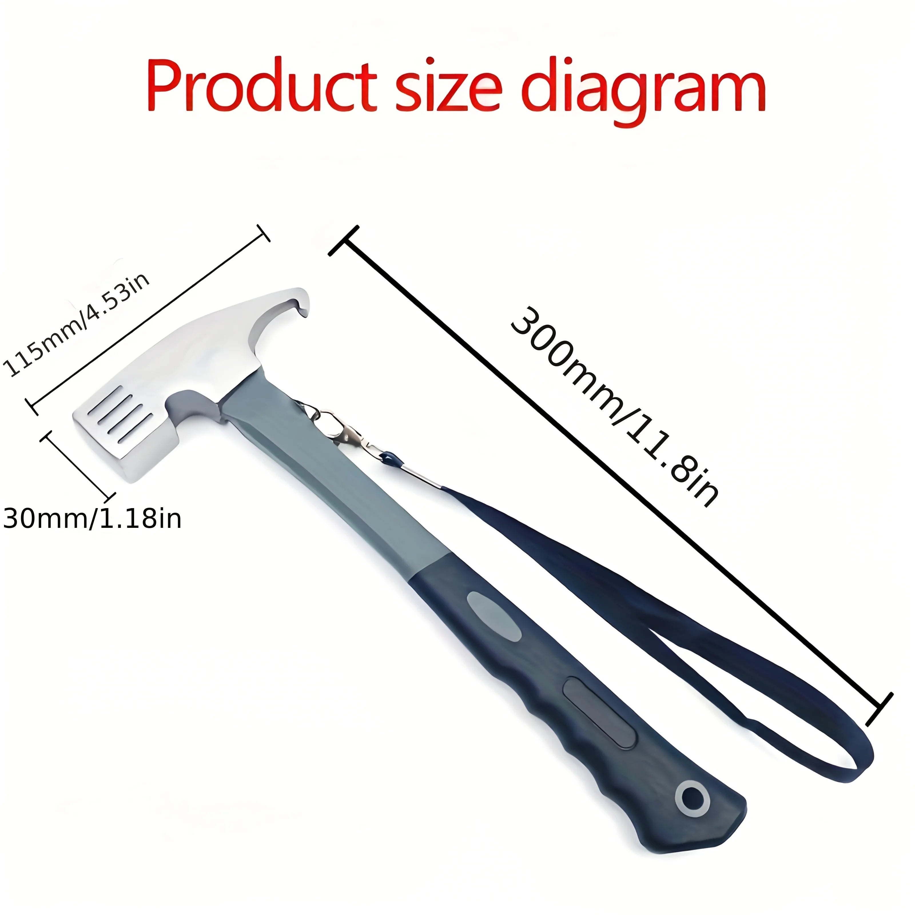 Camping Hammer: Heavy-Duty Multifunctional Steel Hammer with Tent Stake Remover & Holding Strap!Outdoor Camping