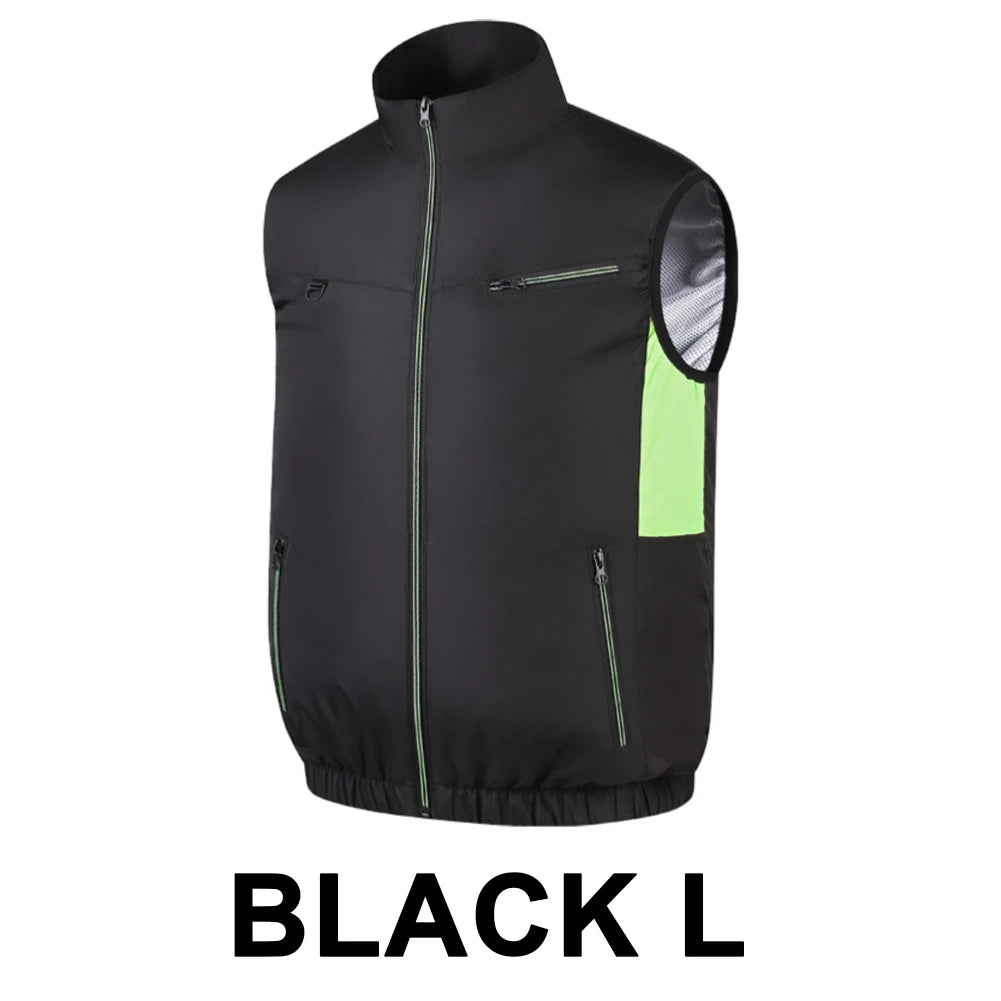 Cooling Vest Air Conditioner Clothes Heat Resistant Sleeveless Workwear Wearable Cooling Fan Vest for Summer Camping Fishing