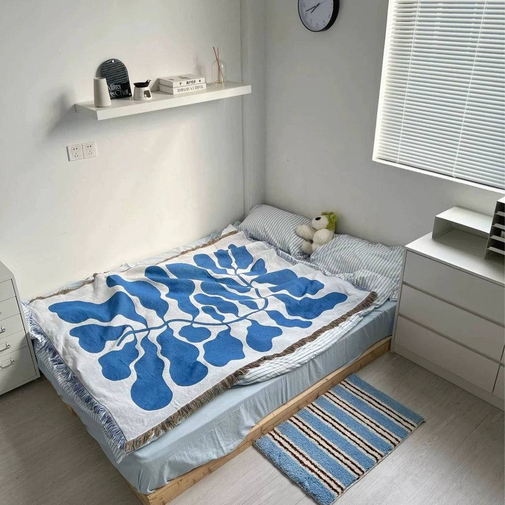 England Blue Blankets for Sofa Jacquard Cat Blanket Knitted Throw Sofa Blanket Bedspread Sofa Cover Tapestry Dropshipping