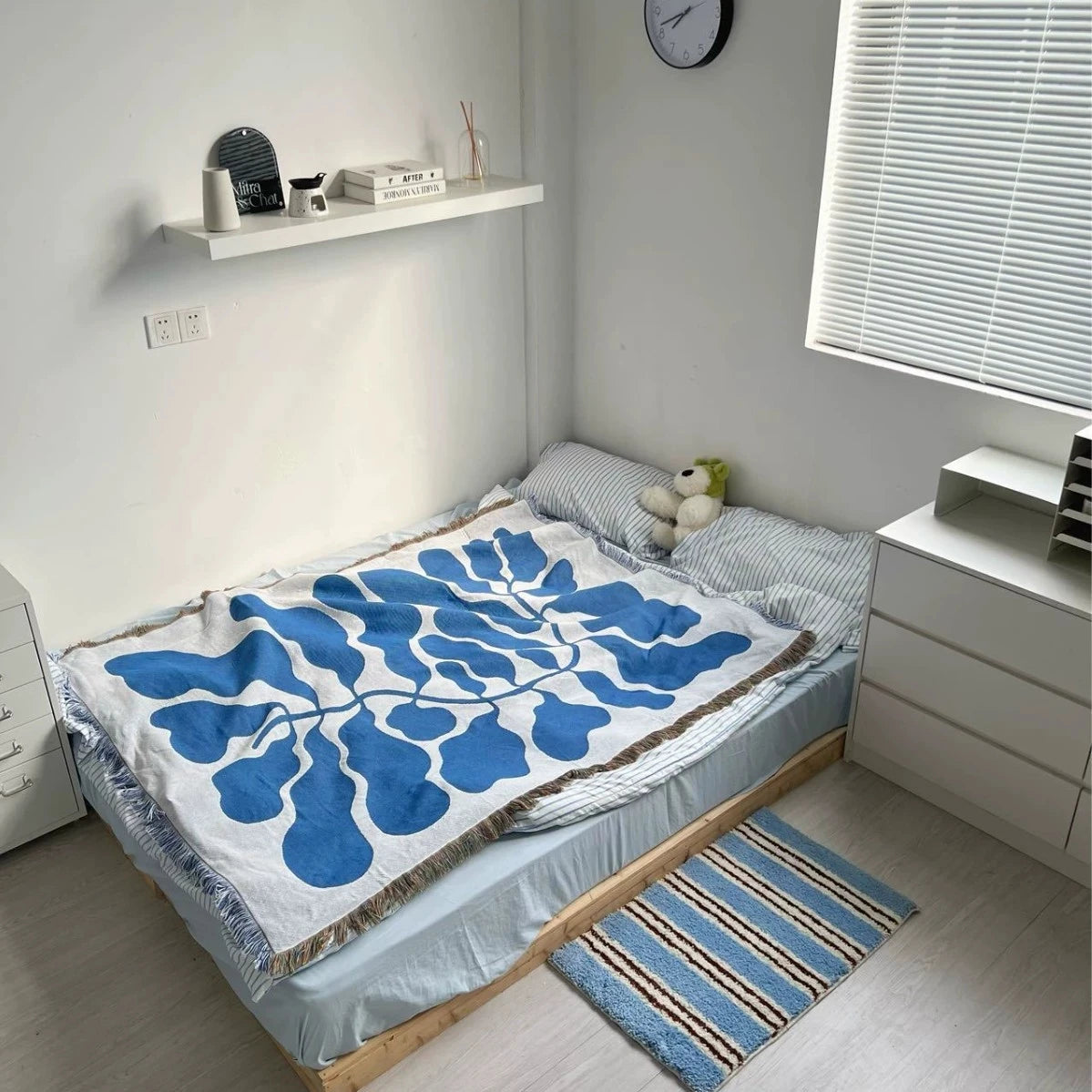 England Blue Blankets for Sofa Jacquard Cat Blanket Knitted Throw Sofa Blanket Bedspread Sofa Cover Tapestry Dropshipping